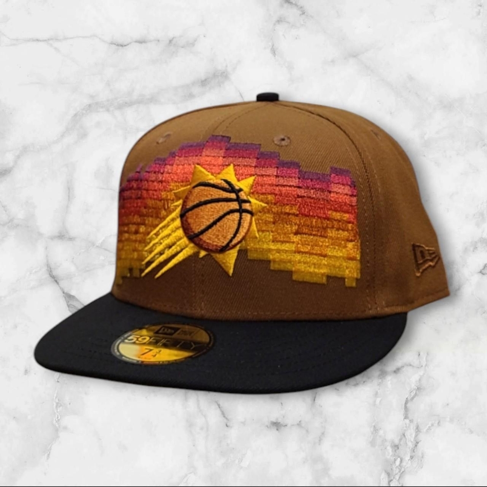 Phoenix Suns Men's Hat New Era 59fifty Fitted Cap Toasted Peanut 7 3/4 NBA NEW